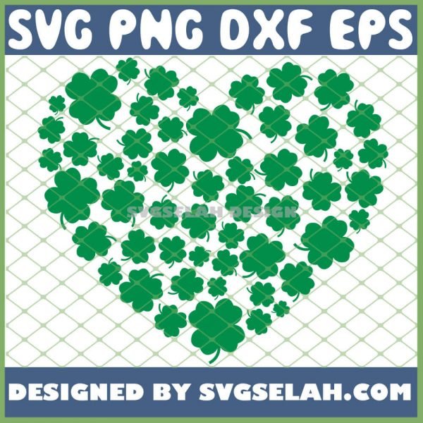 St PatrickS Day Shamrock Heart SVG PNG DXF EPS 1