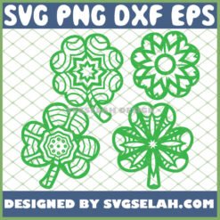 st patrick8217s day shamrock mandala svg png dxf eps design cut files image clipart by SvgSelah