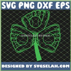 st patricks day catcher baseball shamrock svg png dxf eps design cut files image clipart by SvgSelah