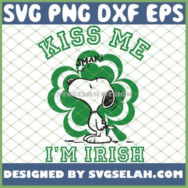 St Patricks Day Snoopy Kiss Me Smak Im Irish SVG PNG DXF EPS 1