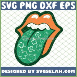 the rolling stones tongue and lip st patrick8217s day 2021 svg png dxf eps design cut files image clipart by SvgSelah