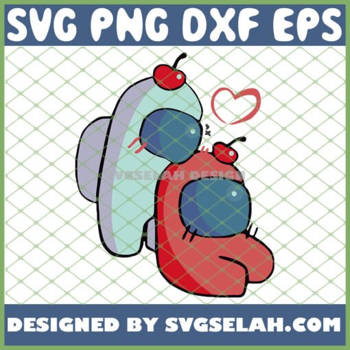 Among Us Cherry Lover Game Valentines Day SVG PNG DXF EPS 1