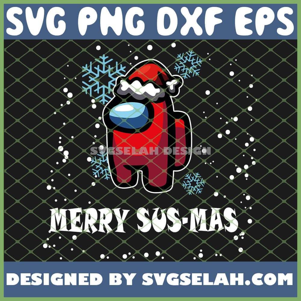 Among Us Santa SVG, Christmas Snowflake Merry Sus Mas SVG, PNG, DXF
