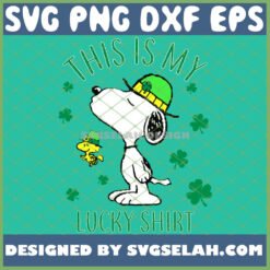 snoopy dog with woodstock saint patrick8217s this is my lucky shirt svg png dxf eps design cut files image clipart by SvgSelah