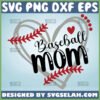 baseball mom heart svg baseball mom shirt svg sport mom svg file for cricut png dxf eps by SvgSelah