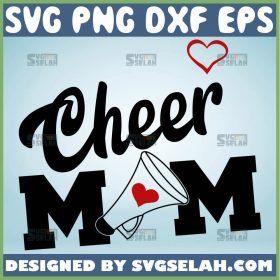 Cheer Mom Svg Files Heart Cheerleader Megaphone Svg 1