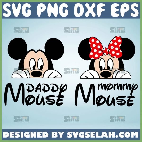 Daddy Mouse SVG, Mommy Mouse SVG, Disney Mom SVG, Disney Dad SVG File For Cricut PNG DXF EPS - SVG Selah