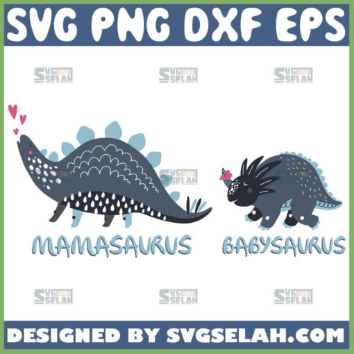 Mamasaurus And Babysaurus Svg Mommy And Baby Animal Svg Dinosaur Mom And Baby Svg 1