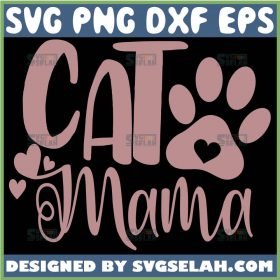 Pink Cat Mama Svg Cat Paw Print Svg 1