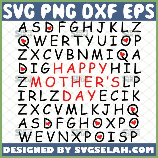 Funny Happy MotherS Day Words Svg Word Art Svg Text Font Word Search Svg 1 