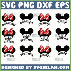 disney family mouse svg bundle file for cricut png dxf eps by SvgSelah