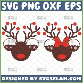 Disney Mickey And Minnie Mouse Reindeer Svg Christmas Rudolph Svg 1 