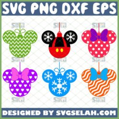 disney mickey ornament svg bundle christmas ball svg file for cricut png dxf eps by SvgSelah