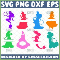disney princess monogram svg split file for cricut png dxf eps by SvgSelah