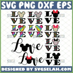 love disney svg bundle love mickey and minnie mouse svg file for cricut png dxf eps by SvgSelah