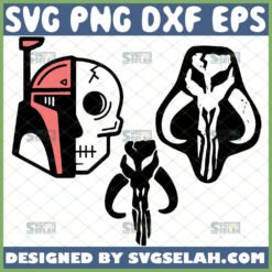 Mandalorian Skull Svg Bundle Starwars Half Skull Face Svg 1 