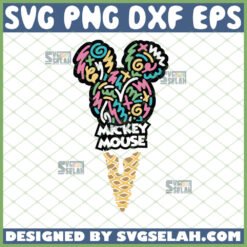 mickey mouse dripping ice cream cone svg disney food svg swirl mickey head svg file for cricut png dxf eps by SvgSelah