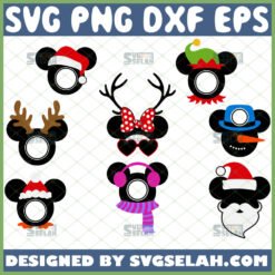 mickey mouse monogram svg files for disney character christmas ornaments file for cricut png dxf eps by SvgSelah
