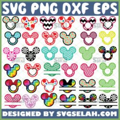 mickey mouse monogram svg rainbow zig zag pattern colorful split candy disney svg bundle file for cricut png dxf eps by SvgSelah