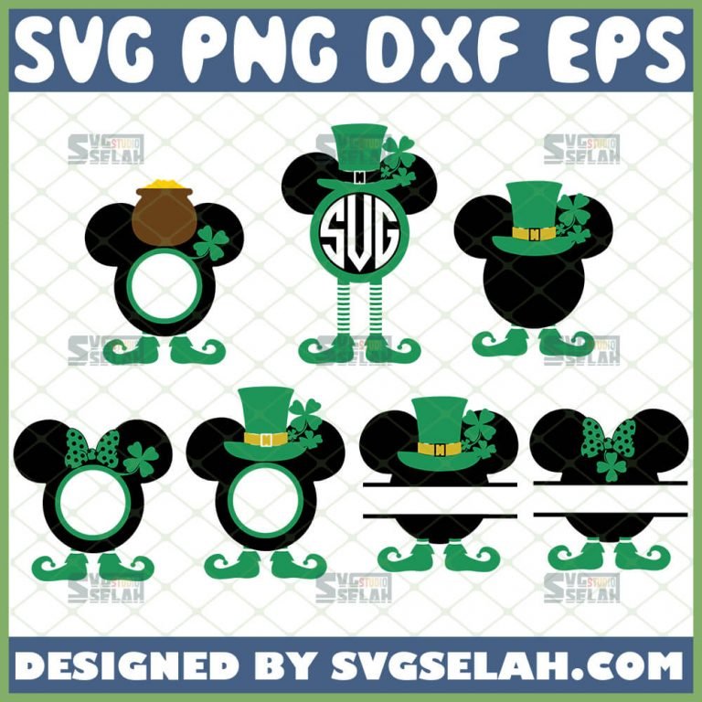 Mickey Minnie St. Patrick's Day SVG | Lucky Charm Cricut Files