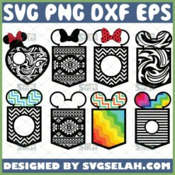 mickey pocket monogram frame svg bundle zentangle svg pattern file for cricut png dxf eps by SvgSelah