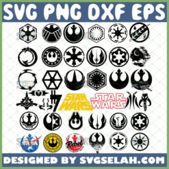 star wars logo svg bundle symbols svg file for cricut png dxf eps by SvgSelah
