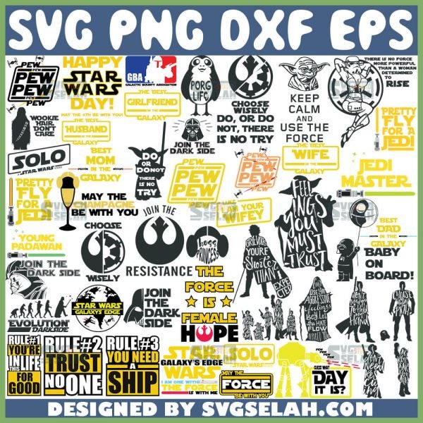 Star Wars Quotes Svg Bundle 1 