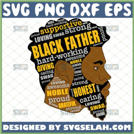 black father svg black man afro svg word art african american fathers day svg 1 