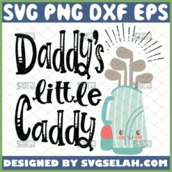 cute daddys little caddy svg diy gift ideas baby golf onesie svg 1 