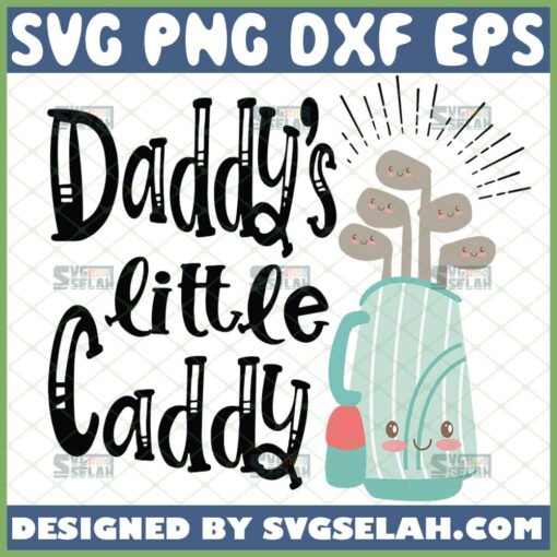cute daddys little caddy svg diy gift ideas baby golf onesie svg 1 