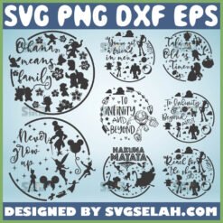 disney circle svg bundle file for cricut png dxf eps by SvgSelah
