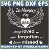 in loving memory of my dad svg always loved never forgotten forever missed svg fathers day heart with wings svg 1