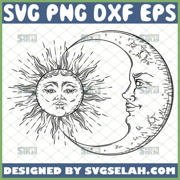 celestial sun and moon svg