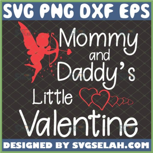 mommy and daddys little valentine svg cupid valentines day gift ideas for babies cricut toddler shirt svg