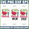 one in a melon svg bundle mom dad watermelon svg birthday party gift ideas family fruit matching shirt svg