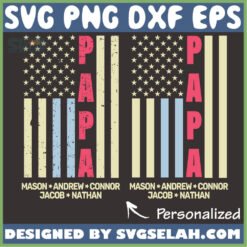 personalized distressed papa flag svg diy patriotic gifts for veterans us american fathers day svg