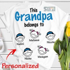 personalized this grandpa belongs to svg awesome grandfather with kid names diy gift ideas