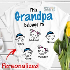 personalized this grandpa belongs to svg awesome grandfather with kid names diy gift ideas