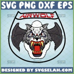 airwolf logo svg winged wolf svg military helocopter tv show inspired