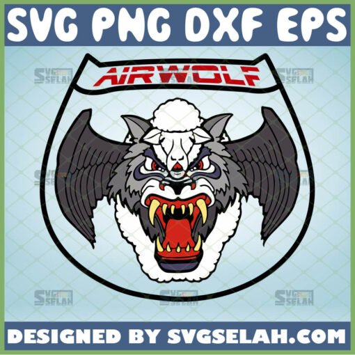 airwolf logo svg winged wolf svg military helocopter tv show inspired