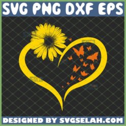butterflies sunflowers heart hippie svg