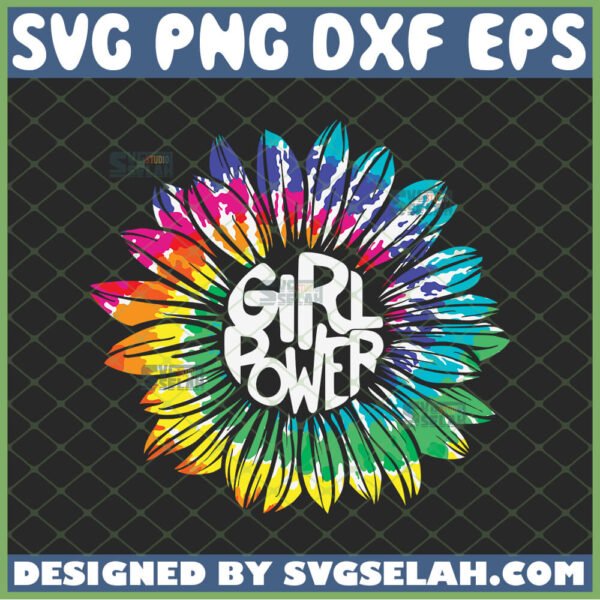 girl power sunflower color svg