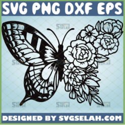 half butterfly half flower svg floral animal tattoo design ideas by SvgSelah