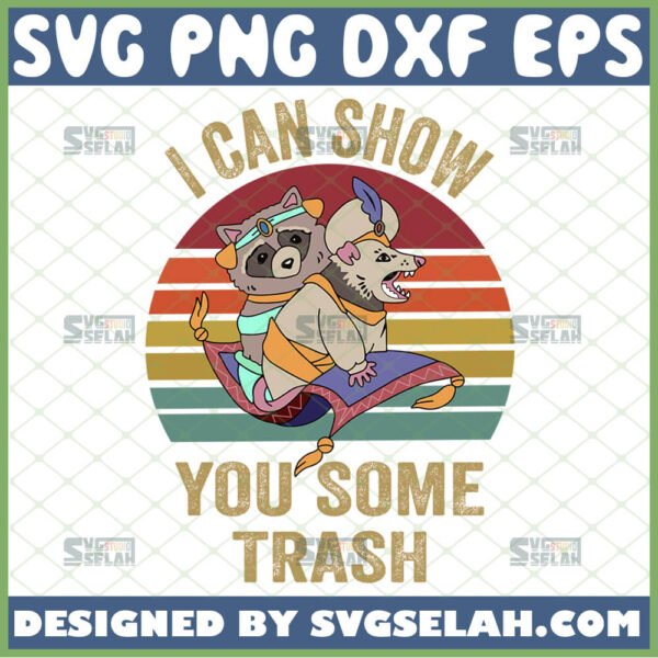 i can show you some trash svg funny raccoon opossum possum flying magic carpet vintage gifts disney aladin inspired