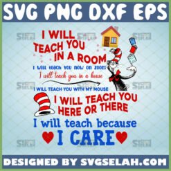 i will teach you in a room i will teach you on zoom svg dr seuss teacher shirt ideas teacher appreciation gifts by SvgSelah