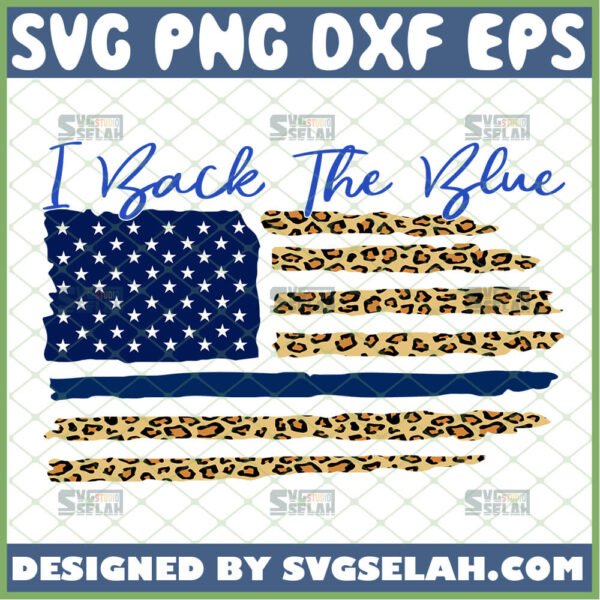 leopard i back the blue flag svg police law enforcement gifts