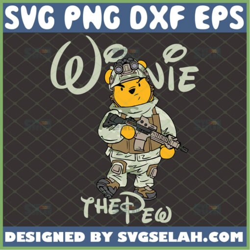winnie the pew svg army military soldier winnie the pooh with gun cricut gifts