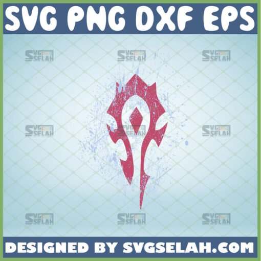 world of warcraft horde svg logo with paint