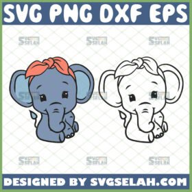 cute elephant svg baby elephant outline svg