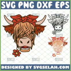 highland cow with bandana svg by SvgSelah